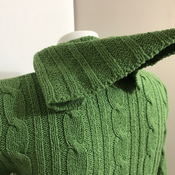 Majora Green Cable Knit ButtonDown Fitted Cardigan - Picture 7 of 11